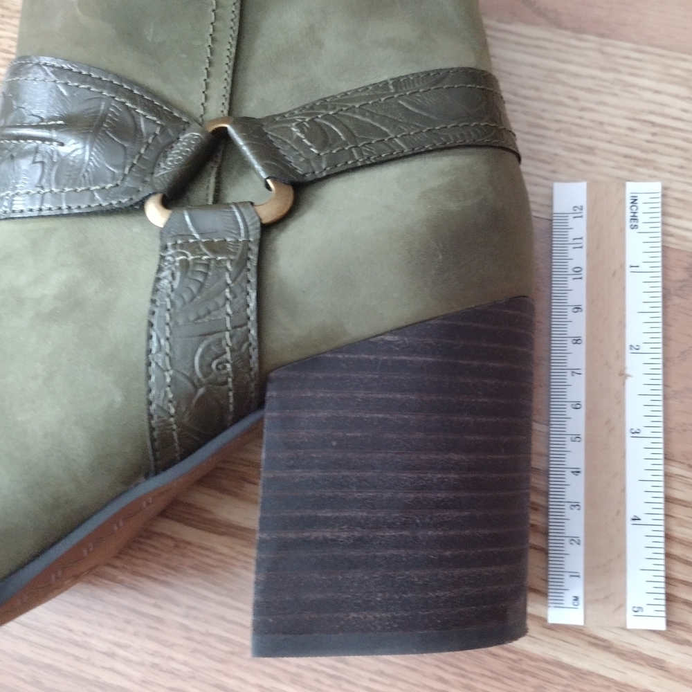 VIONIC Carnelia Water Repellent Olive Green Ankle Boots - Picture 6 of 14